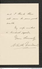 Nachlass Franz Steindachner, Brief von A. Woodward an Franz Steindachner (12.03.1907), Inv.Nr. 602.01, Seite 3